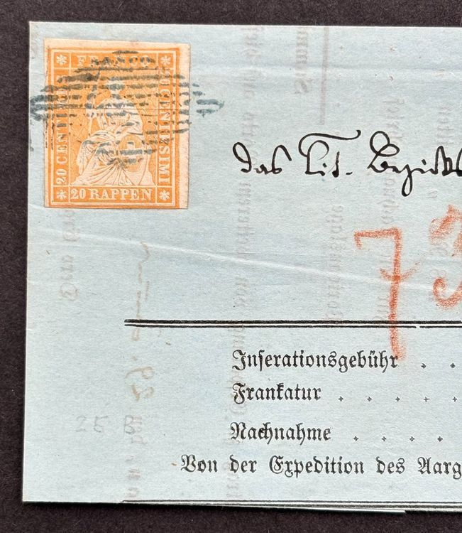 Tutti i francobolli: FALTBRIEF STRUBEL 25B AARAU 1856 – Usato da Ostermundigen venduto da wini63 1