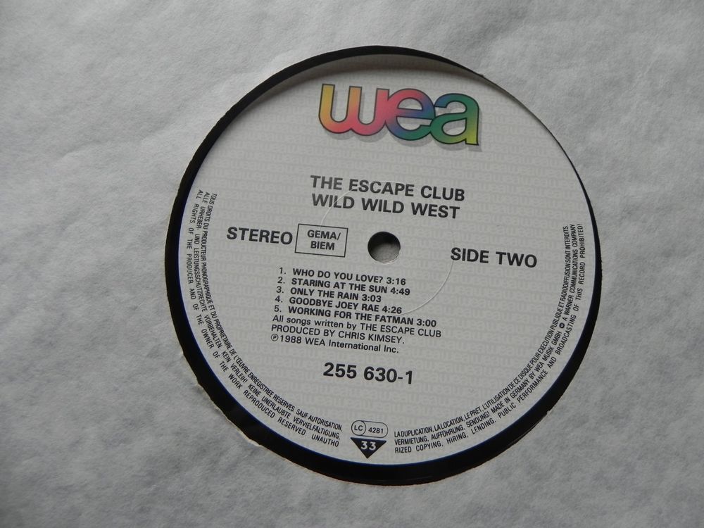 LP brit. Pop Rock Band The Escape Club 1988 Wild Wild West | Acheter sur  Ricardo