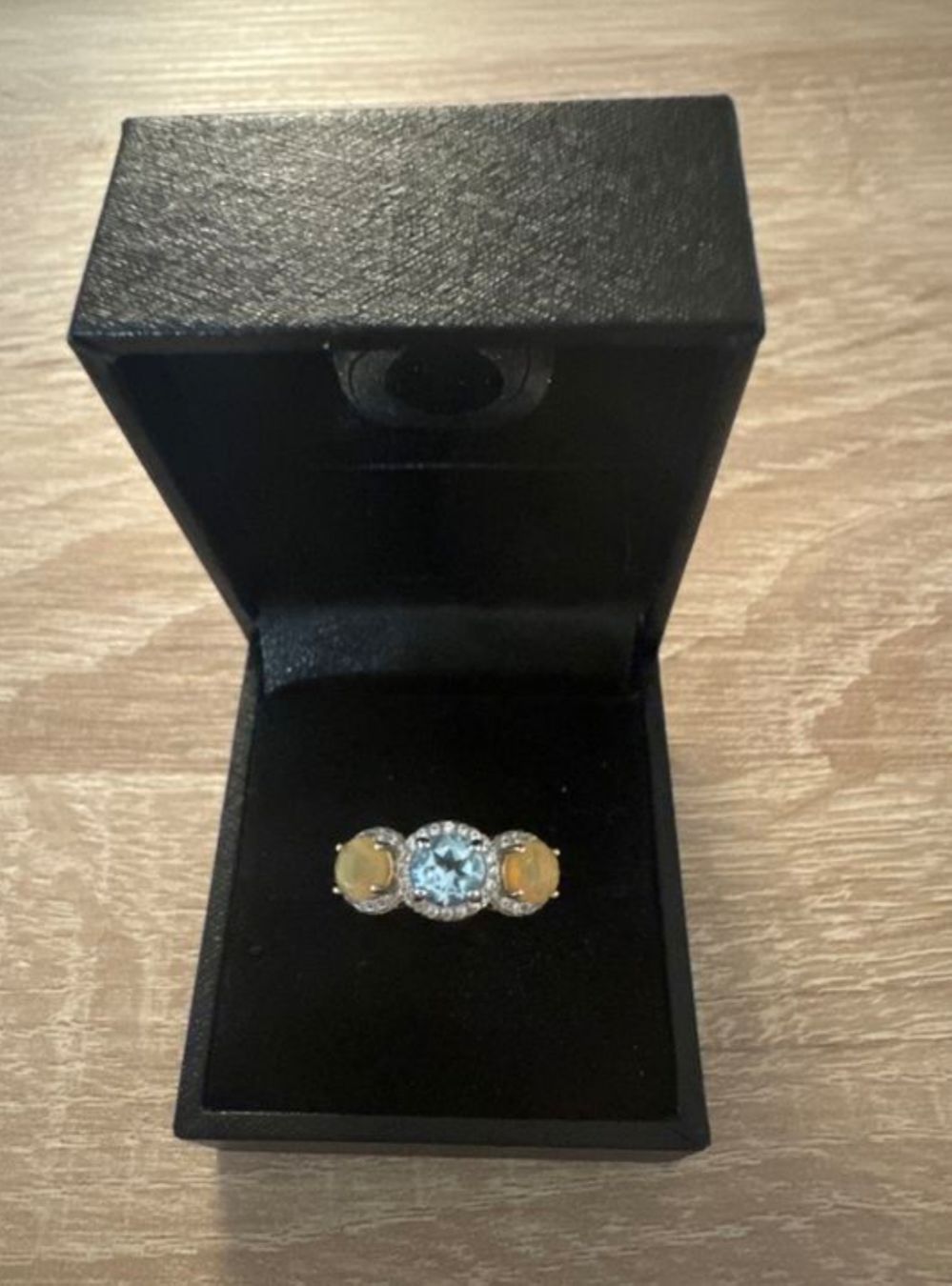 Ringe: Silberring mit blauem Topas und zwei Opalen, Gr. 53 – Neu (gemäss Beschreibung) aus Faulensee von bb_13