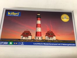 Kibri N 37300 Leuchtturm Westerheversand mit 2 Nebengebäuden