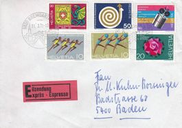 1971 490-95 FDC 11.3.71 Eilsendung 5620 Bremgarten