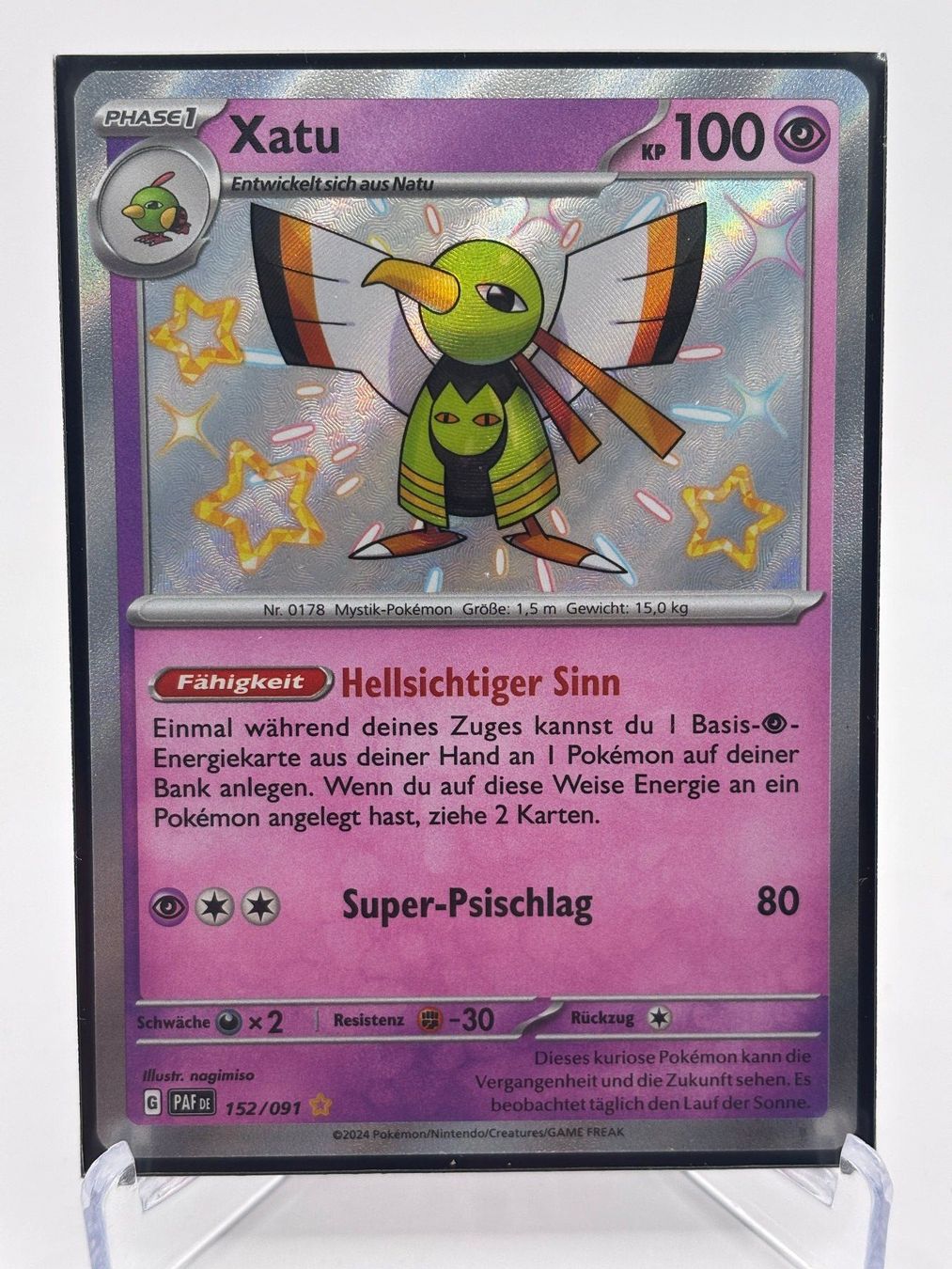 Pokémon Sammelbilder & Trading cards: Paldeas Schicksale - Xatu  (PAF 152) - DE – Neu (gemäss Beschreibung) aus Allschwil von Bullach