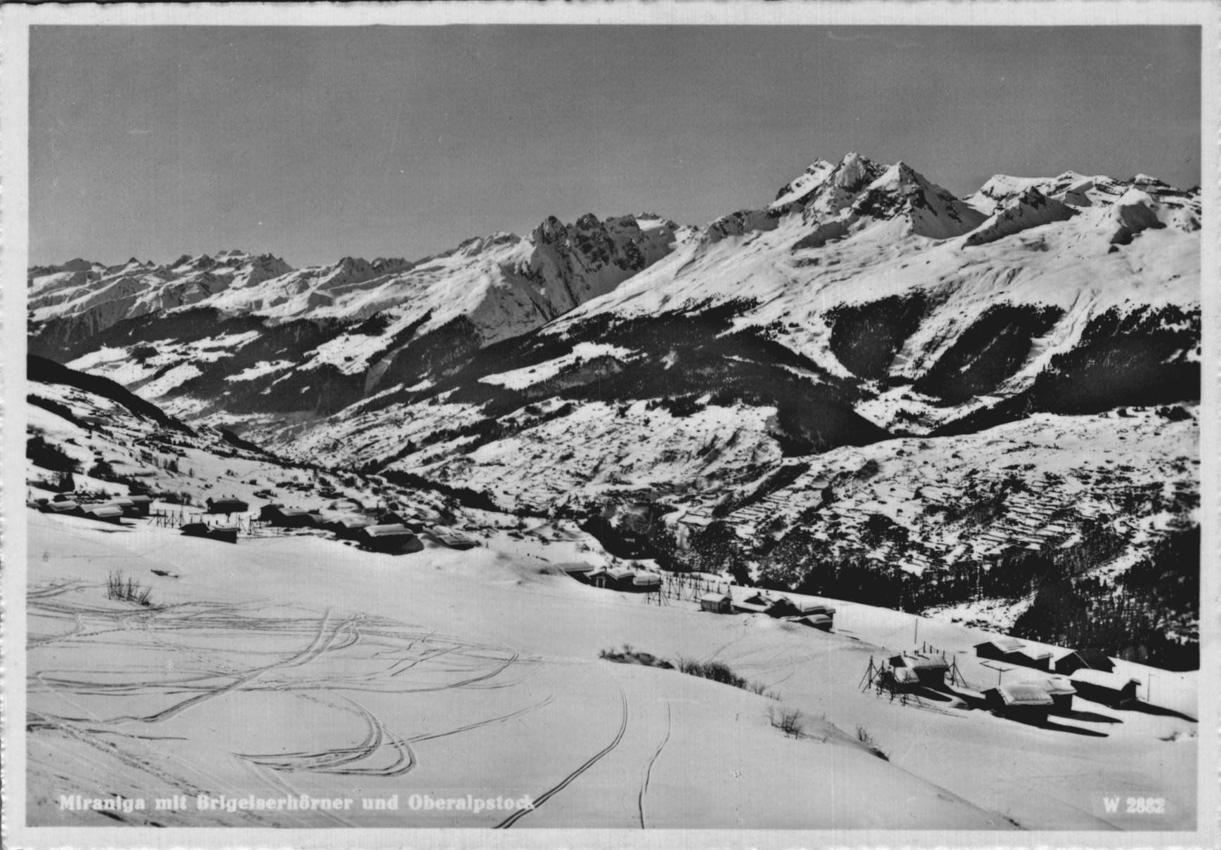 Cartoline postali: Originale vintage Ansichtskarte Miraniga mit Schnee, 1952. – Usato da Luzern venduto da Kartenansicht