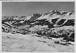 Originale vintage Ansichtskarte Miraniga mit Schnee, 1952.