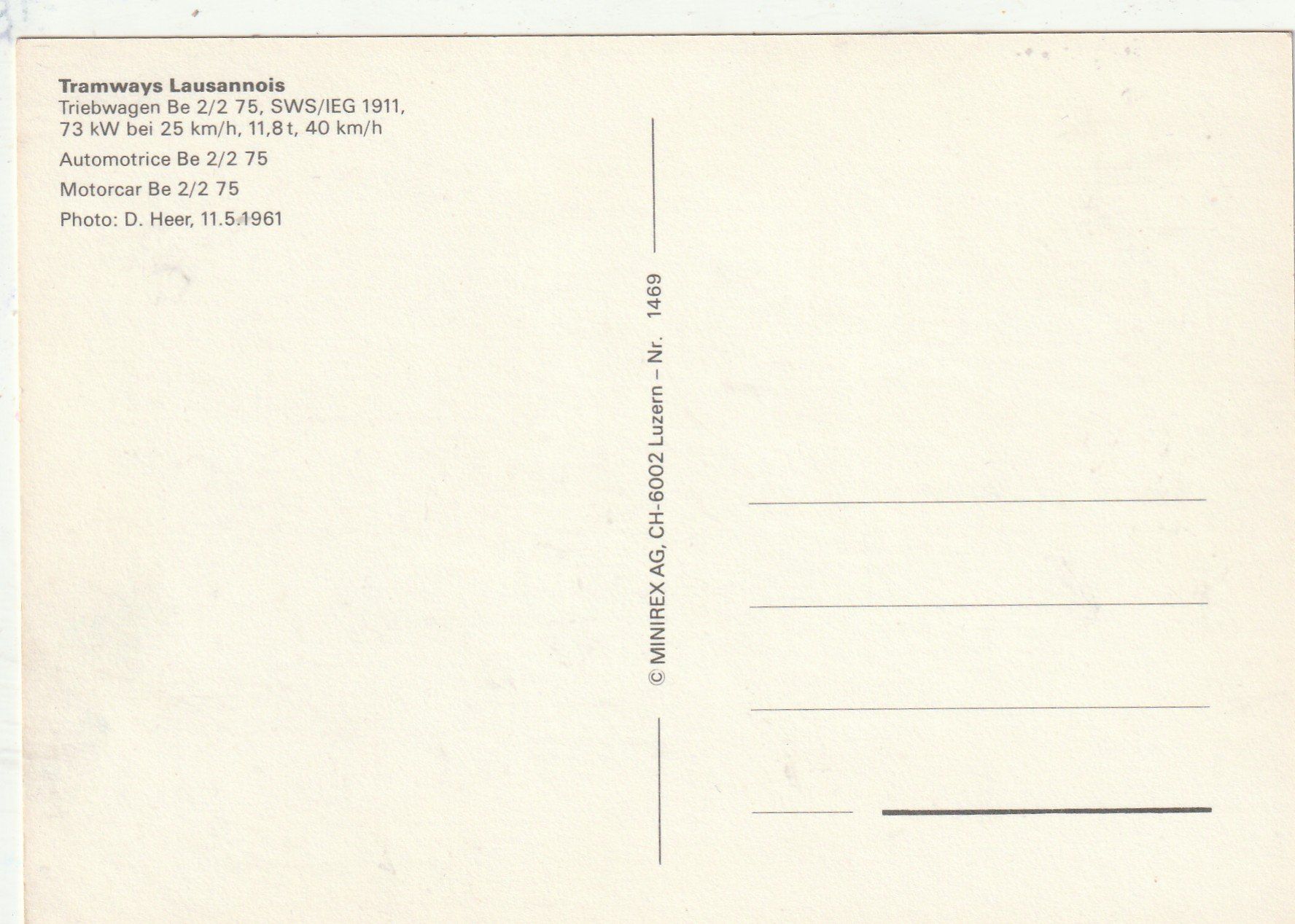 Cartes postales: Triebwagen – D'occasion à Lumbrein par made02 1
