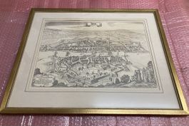 Zürich Stich Druck Bild Senatvi Antik Goldrahmen Vergoldet