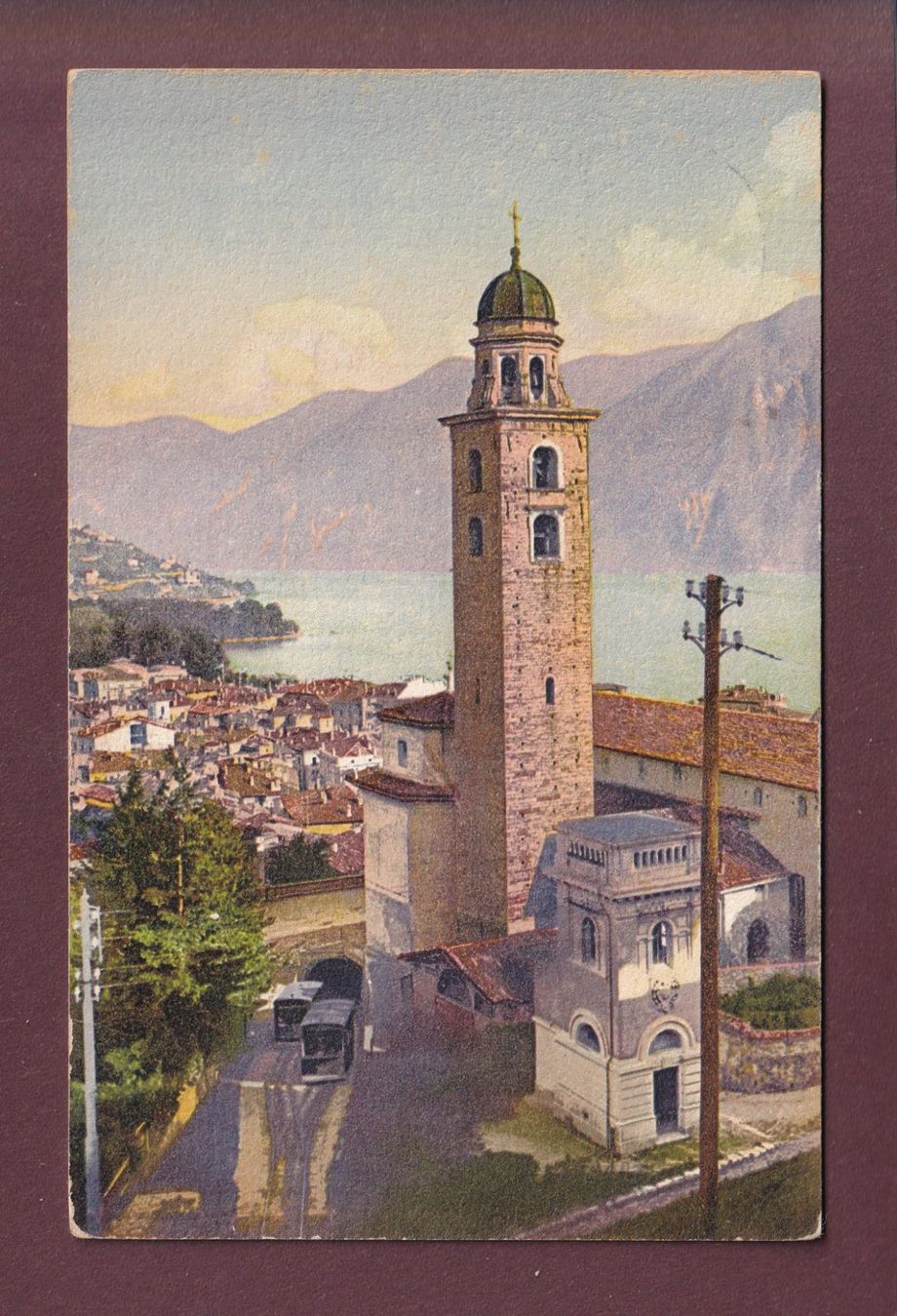 Cartoline postali: LUGANO - Cattedrale - Funicolare - 1916 – Usato da Pully venduto da nicecards