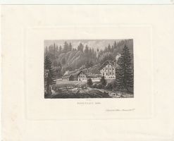 Kupferstich Rosenlaui - Bad ca. 1860