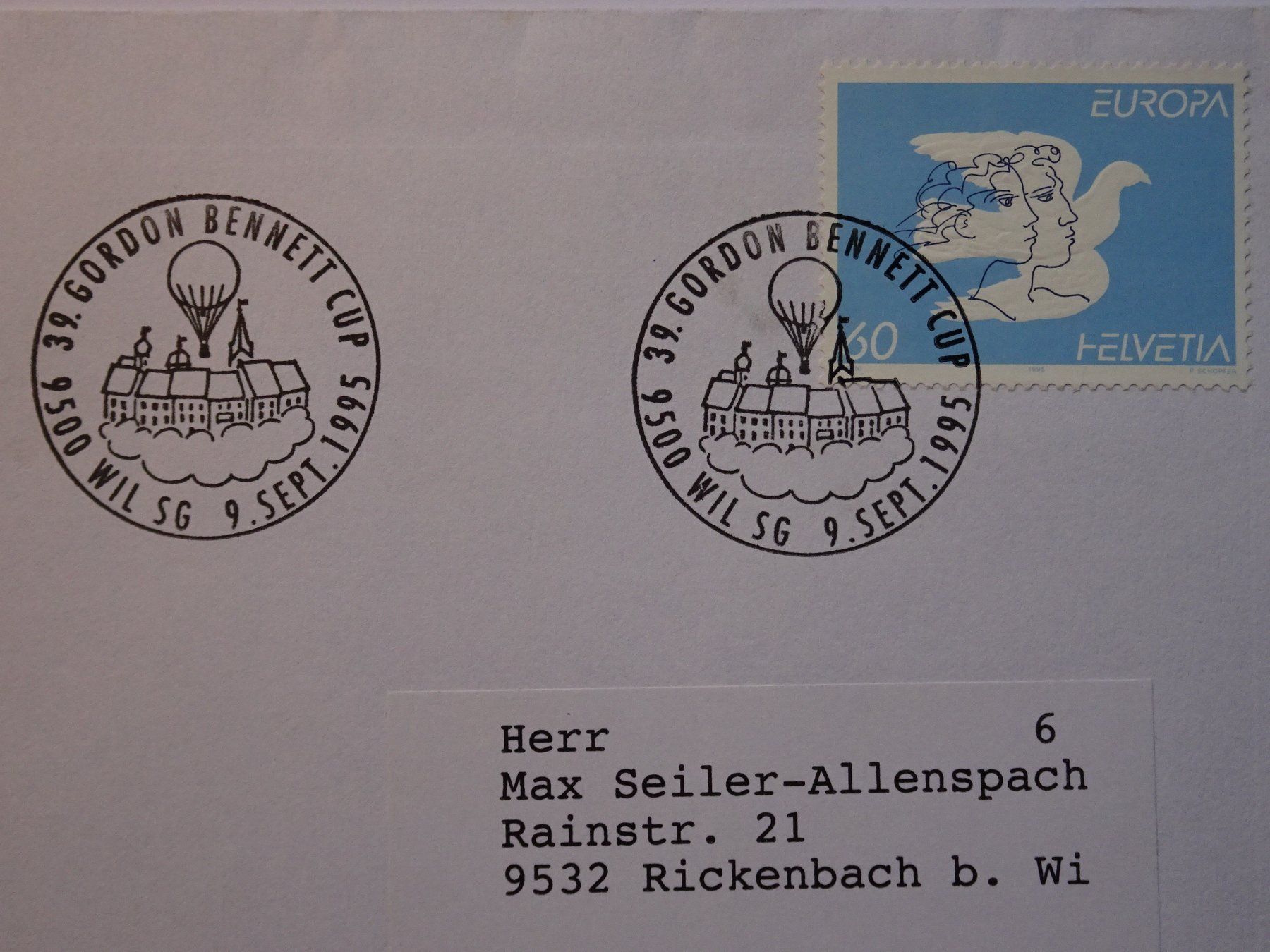 Alle Briefmarken: Gordon Bennett Cup 1995 – Gebraucht aus Aadorf von Chnorli-Furz 1
