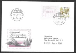 FDC 740 + ATM-Marke ET Giubiasco 7.3.1989