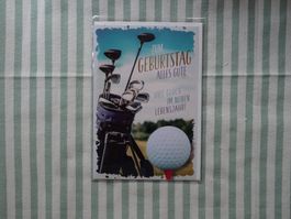 NEUE Geburtstagskarte mit Couvert - Motiv: Golf - K118
