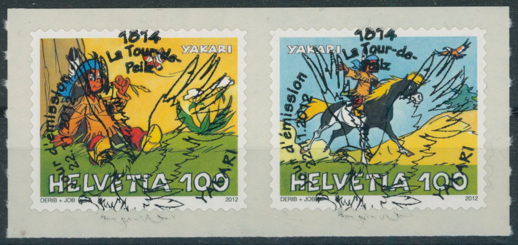 Tutti i francobolli: 2012 - Indianer - Ersttag Voll Stempel ET – Usato da Schindellegi venduto da stationary