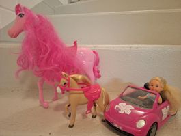 Barbie Set Auto, Pferd & Puppe 