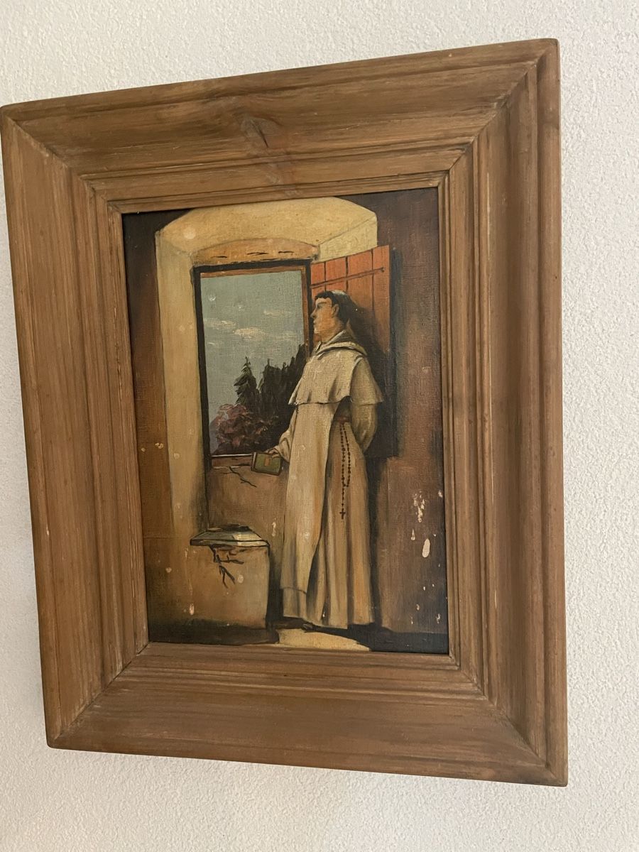 Gemälde: Huile ancienne moine encadrée bois  – Gebraucht aus Lamboing von christopheO 5