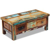 Couchtisch mit Schubladen Altholz 90x45x35 cm, Gratisversand