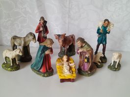 Erzgebirge Krippenfiguren, 10 Stk.Gips aus Stollberg Germany