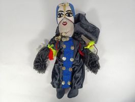 Poupée bedouine égyptienne noire et bleu