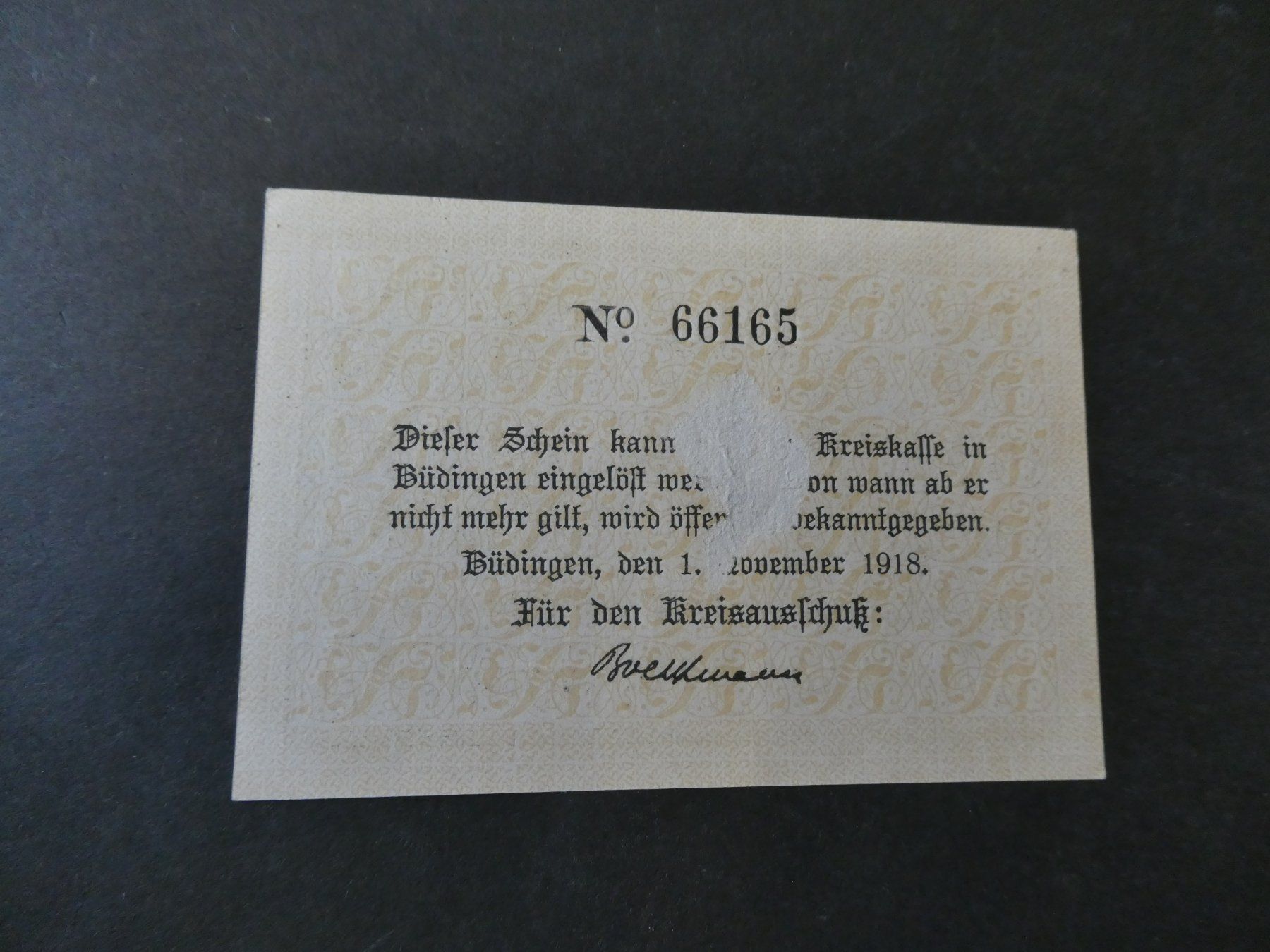 Banknoten: Dt. Reich, Büdingen  - Notgeld – Gebraucht aus Hinterforst von Rohusri 1