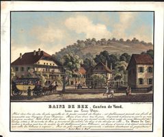 Bains de Bex altkol. Litho von Spengler sehr selten