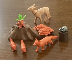 Playmobil Wald Tiere Set 3006 Fuchs Familie Baby Reh Dachs