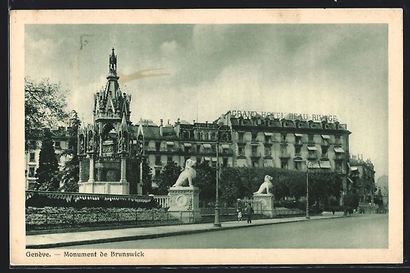 Cartoline postali: AK Genève, Monument de Brunswick, 1922 – Usato da Berlin venduto da bartko-reher