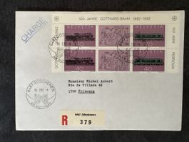 Enveloppe timbrée 100 ans Gotthard-Bahn 1882-1982