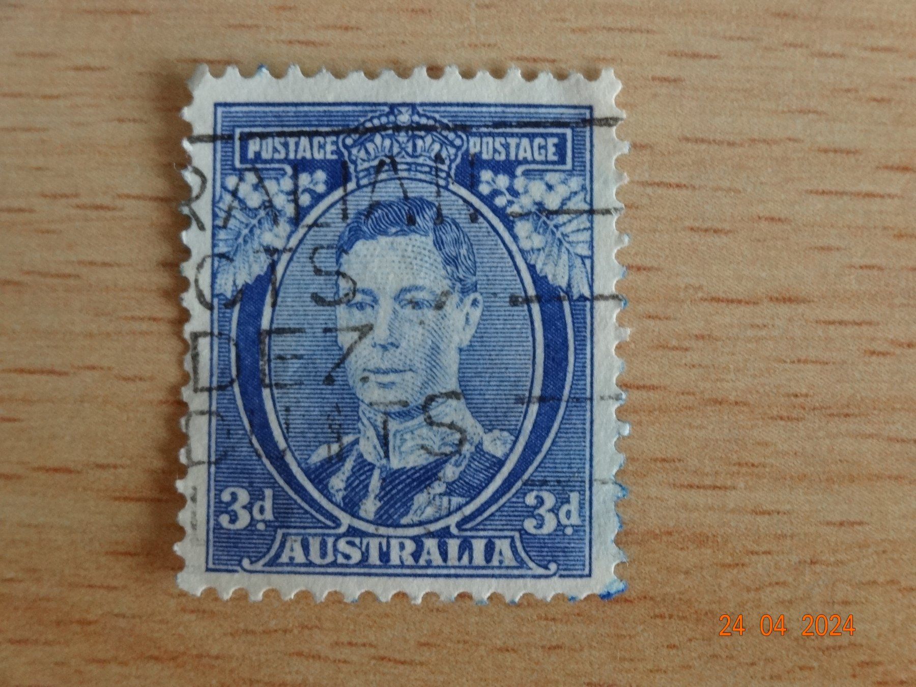 Tutti i francobolli: Australia 1937 King George VI  3d – Usato da Scherz venduto da Atopolino