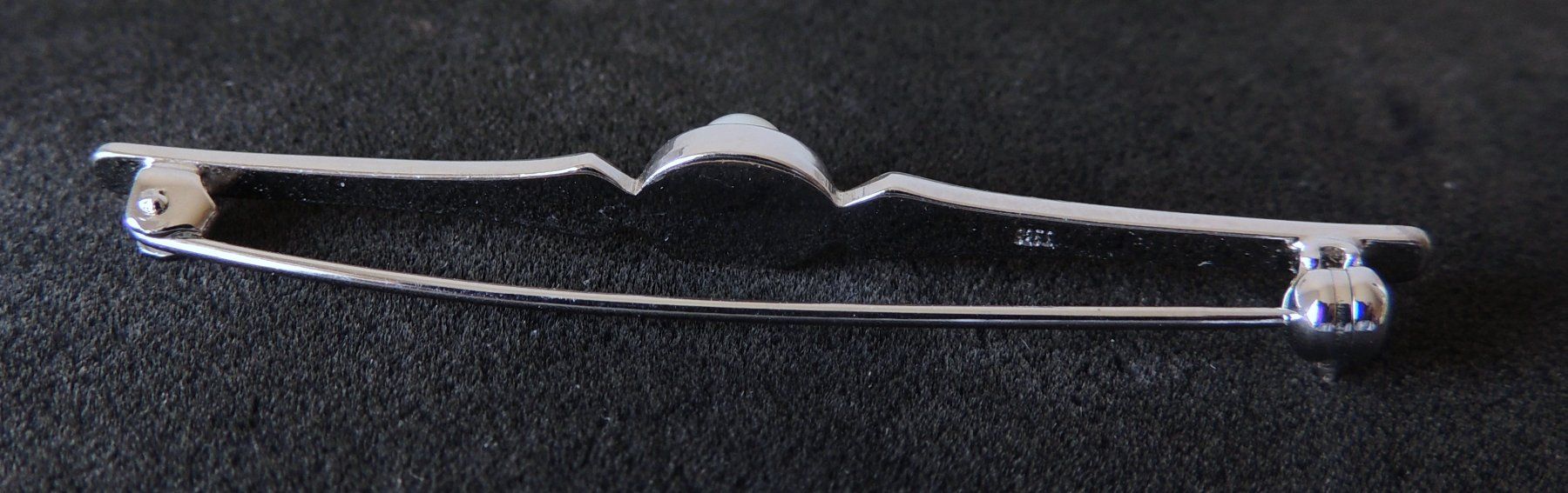 Spille & Fermagli: Rhodinierte Silber 925 Brosche mit Zuchtperle – Usato da Waldenburg venduto da schaller707 2