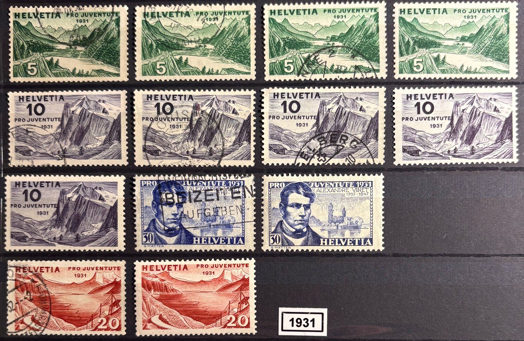 Tous les timbres: Timbres suisses 1931 – D'occasion à Lausanne par Cabessa
