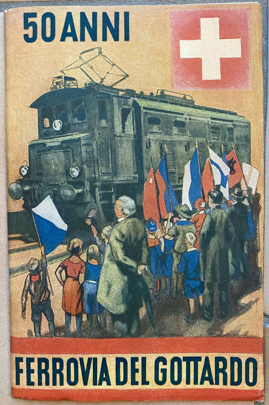 Bücher & Karten: S.F.F. - Ferrovia del Gottardo - 50 Anni - 1932 – Gebraucht aus Versoix von