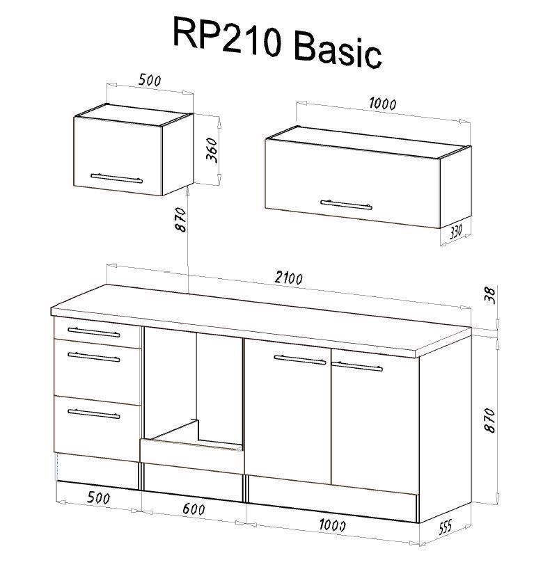 Komplettküchen: 473 Küchenzeile Singleküche 210cm E/S - Küche Einbauküche – Neu und originalverpackt aus Wallenwil von toesstalvertrieb 8