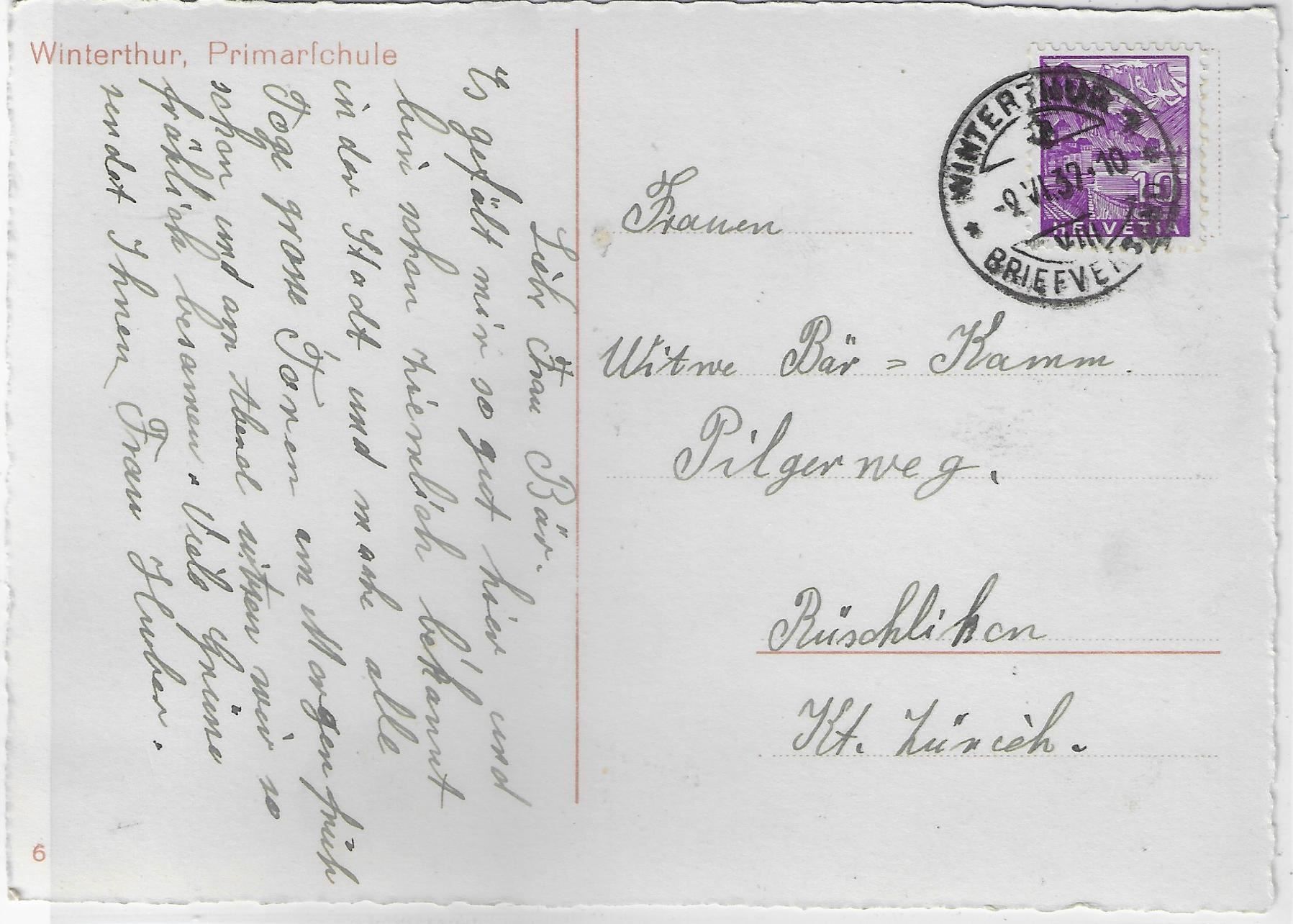 Cartoline postali: Winterthur - Primarschule – Usato da Ettingen venduto da Kartenplanet 1