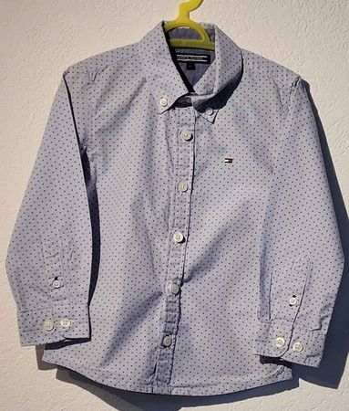 Tommy Hilfiger Langarmhemd Jungen Gr. 104 – Punkte‑Design