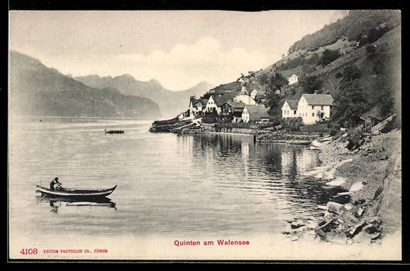 Ansichtskarten: Quinten am Walensee, Teilansicht mit Gon – Gebraucht aus Berlin von bartko-reher