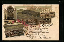 Litho Einsiedeln, Kloster mit Klosterkir