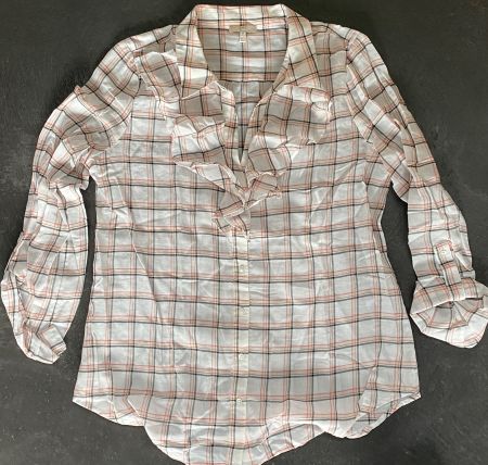 Coole karierte Rüschenbluse M