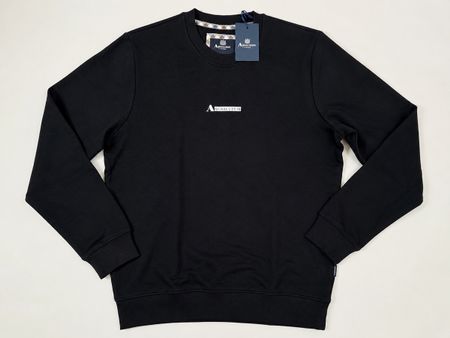 Aquascutum Round Neck Crew Sweatshirt – Schwarz – Größe L 