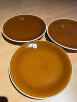 3 Rössler Porzellan Teller braun gebraucht