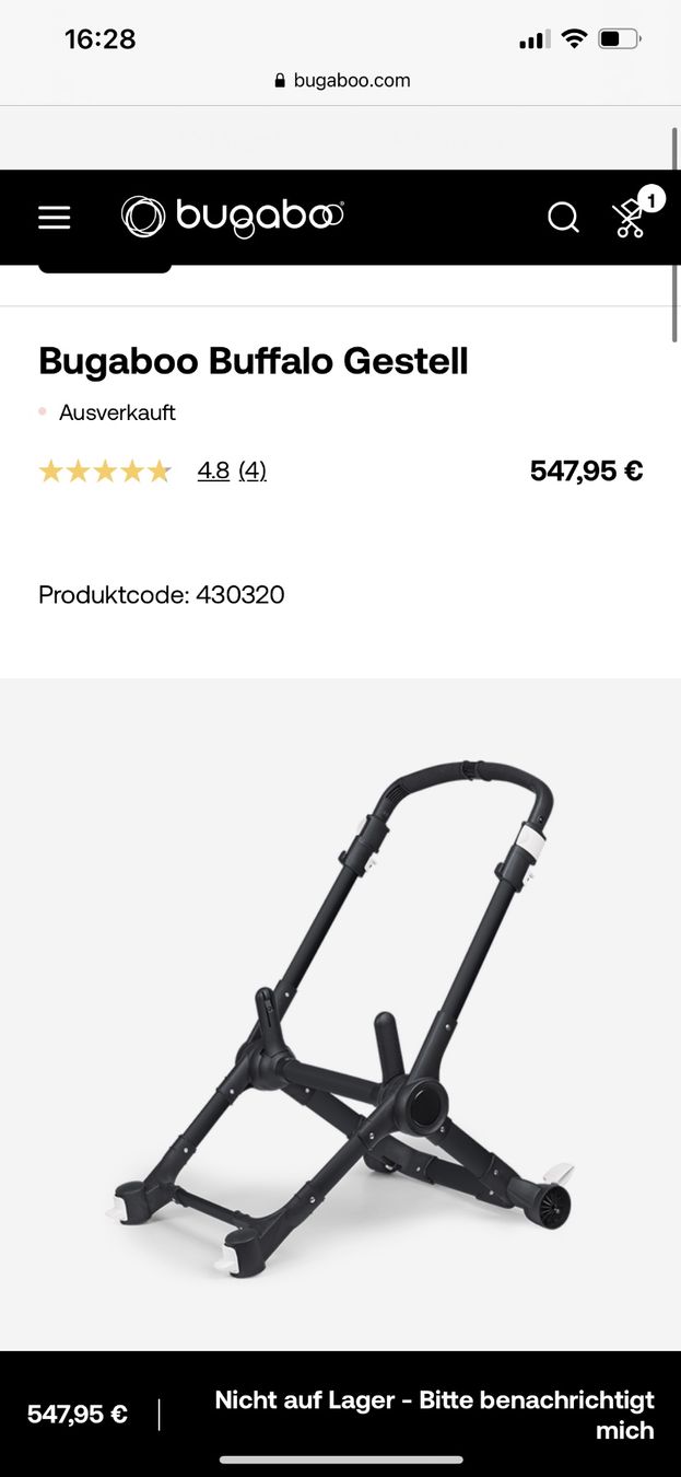 Bugaboo Carrozzine: Neues Bugaboo Buffalo Gestell – Nuovo e nell'imballaggio originale da Thayngen venduto da Lovely_Family 1