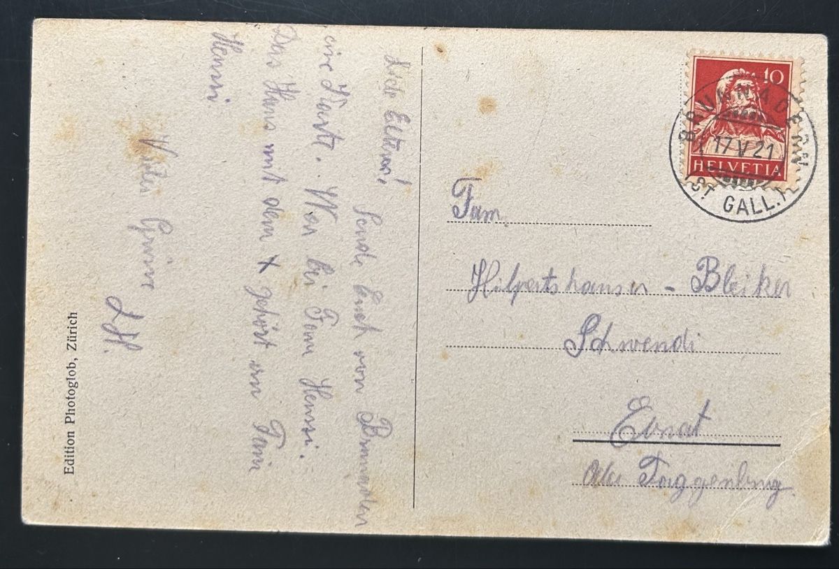 Cartoline postali: Brunnadern Toggenburg  – Usato da Horw venduto da Tellbub 1