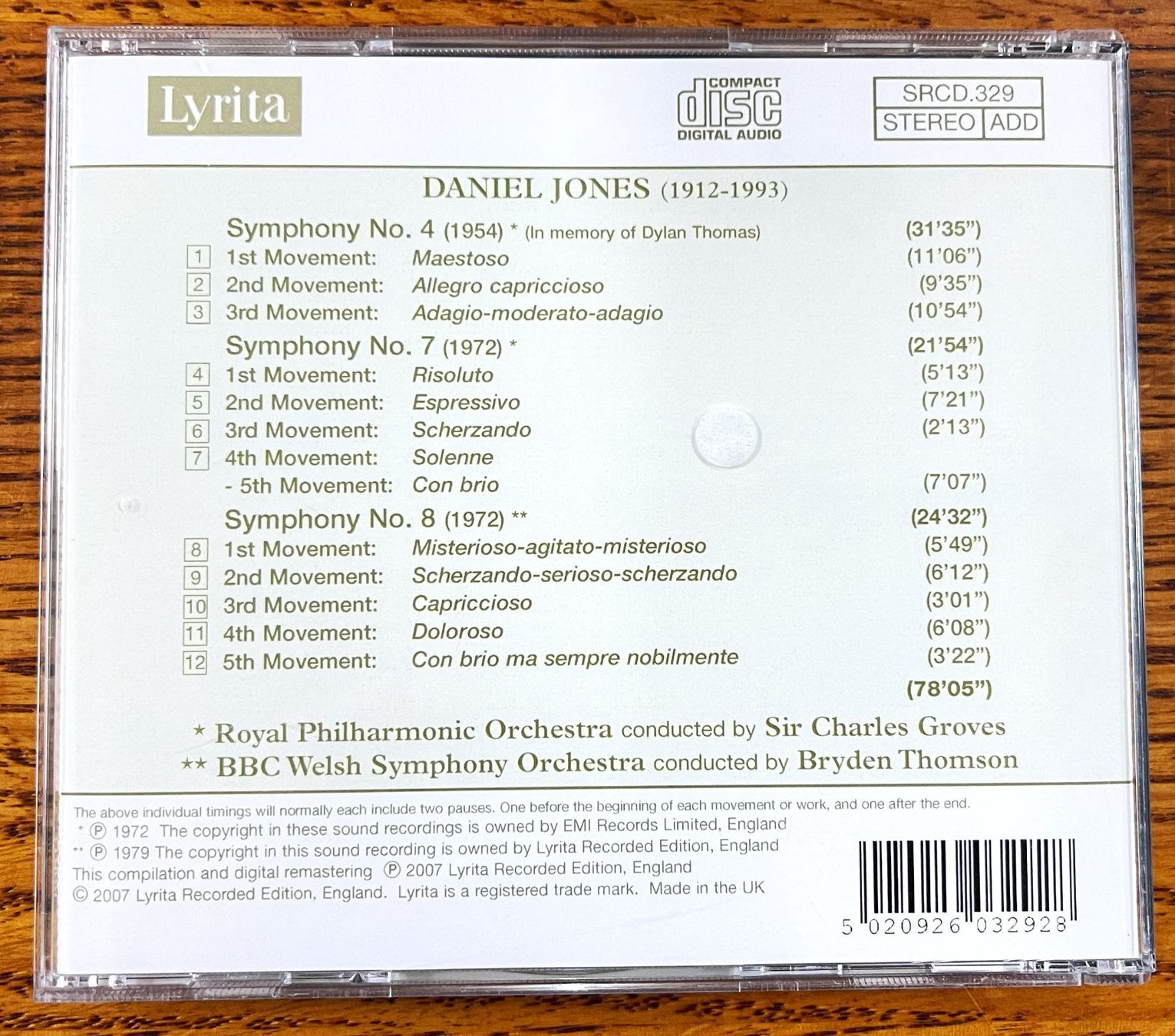 CD: Daniel Jones - Symphonies 4,7 & 8 CD – Usato da Oftringen venduto da Vucki 1