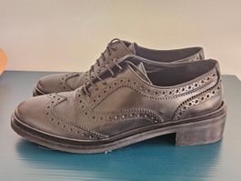 NEW Baldinini Black Brogue Shoes EU 38