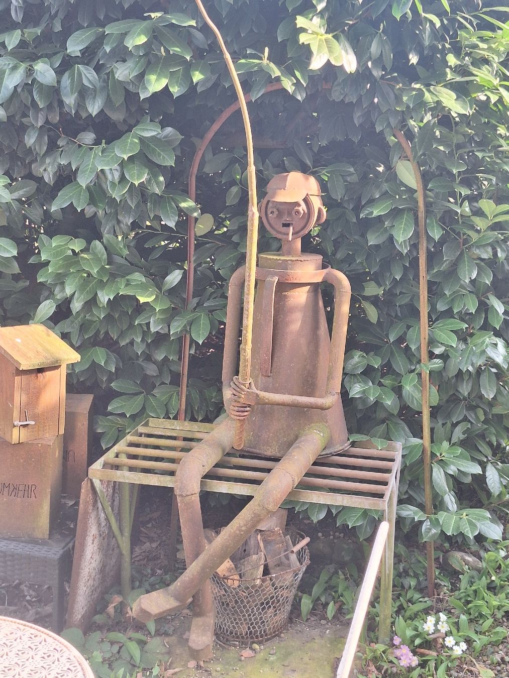 Sculture & Statue: Gartendeko: Skulptur "Fischer" aus Metall, Rost – Usato da Malters venduto da chaufhuesli