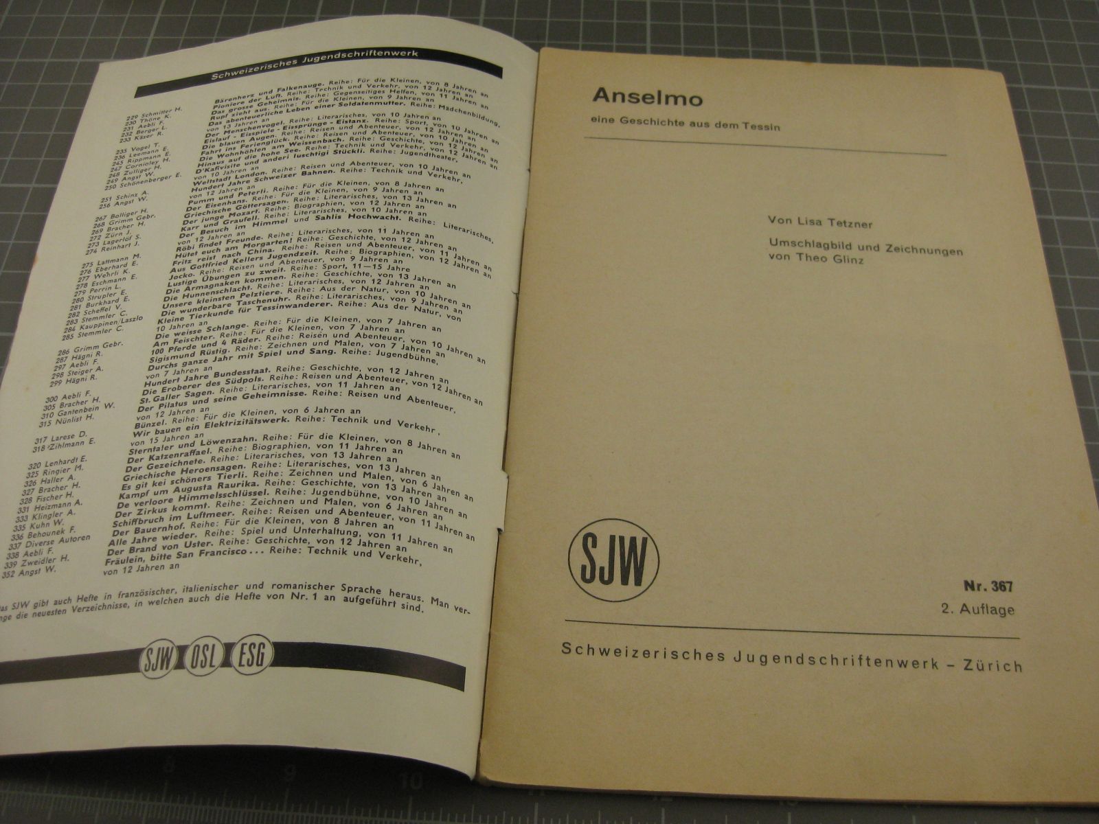 Zeitschriften & Magazine: SJW Heft 367, Anselmo – Gebraucht aus Malters von Marosko 1