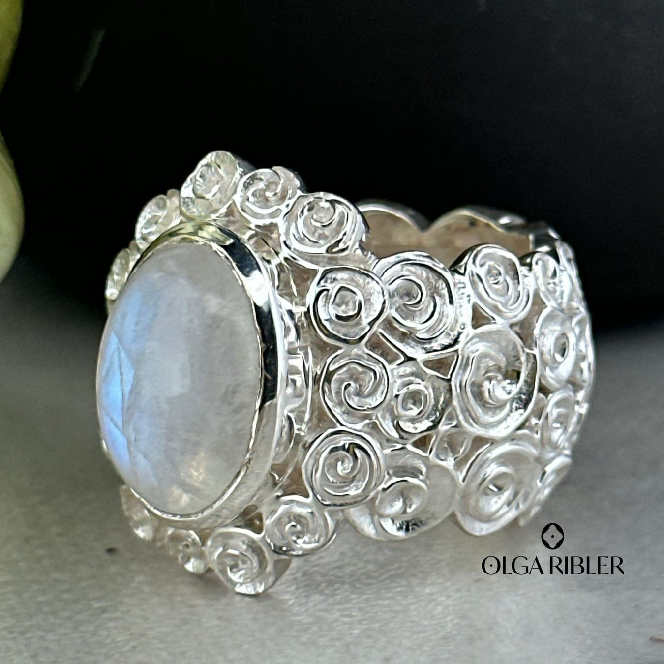 Olga Ribler Anelli: Mondstein Ring 925 Sterling Silber Grösse 62 – Nuovo (secondo la descrizione) da Luzern venduto da Schmuckoutlet 7