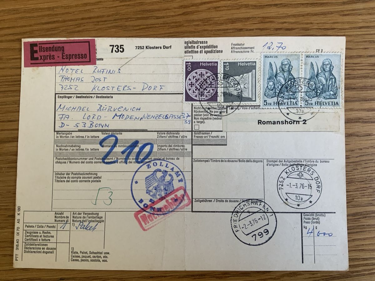 Alle Briefmarken: Klostersdorf – Gebraucht aus Binningen von chr_cr5n