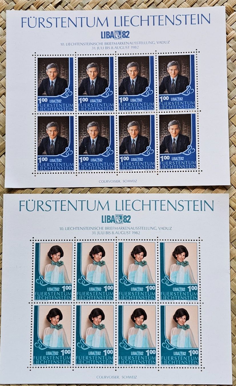 Alle Briefmarken: LIECHTENSTEIN 2 Kleinbogen ** 1992 – Neu (gemäss Beschreibung) aus Les Valettes von Nuba1