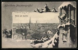 Grusskarten-AK Apolda, Totalansicht aus 