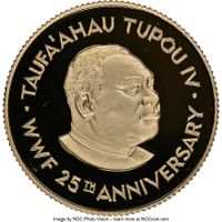 Goldmünze Königreich Tonga – ½ Hau – Taufa’ahau Tupou IV WWF