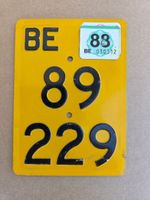 Velonummer BE 88 gelb Mofanummer Mofaschild Plaque Mofa